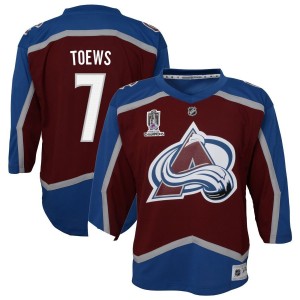 Devon Toews Colorado Avalanche Youth Home 2022 Stanley Cup Champions Premier Jersey - Burgundy