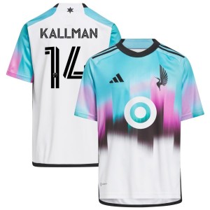 Brent Kallman Minnesota United FC adidas Youth 2023 The Northern Lights Kit Replica Jersey - White