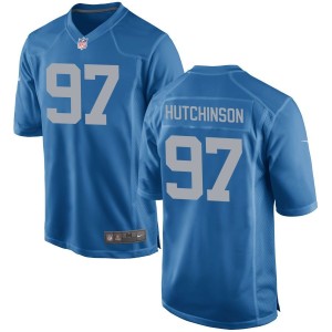 Aidan Hutchinson Detroit Lions Nike Throwback Game Jersey - Blue
