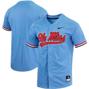 Ole Miss Rebels Nike Replica Full-Button Baseball Jersey - Powder Blue
