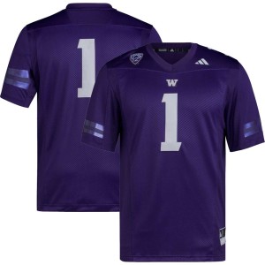 #1 Washington Huskies adidas Premier Football Jersey - Purple