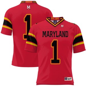 #1 Maryland Terrapins ProSphere Football Jersey - Red
