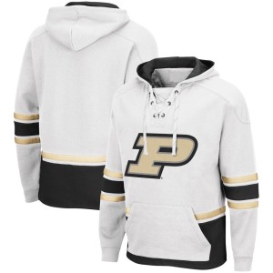 Purdue Boilermakers Colosseum Lace Up 3.0 Pullover Hoodie - White