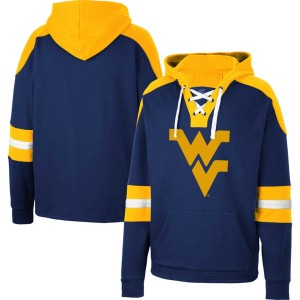 West Virginia Mountaineers Colosseum Lace-Up 4.0 Pullover Hoodie - Navy