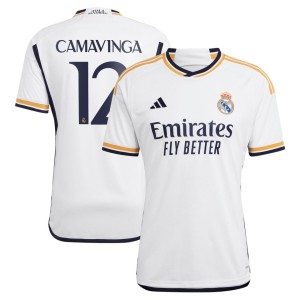 Eduardo Camavinga Real Madrid adidas 2023/24 Home Replica Jersey - White
