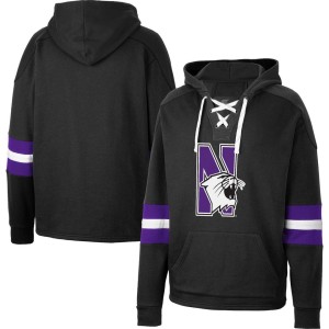 Northwestern Wildcats Colosseum Lace-Up 4.0 Pullover Hoodie - Black