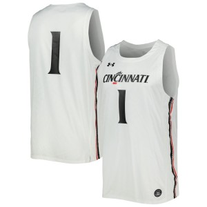 #1 Cincinnati Bearcats Under Armour Team Replica Basketball Jersey - White
