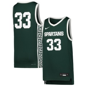 #33 Michigan State Spartans Nike Youth Icon Replica Basketball Jersey - Green
