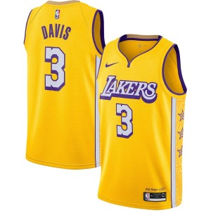 Men's Los Angeles Lakers Anthony Davis City Edition Jersey Gold