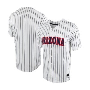 Arizona Wildcats Nike Pinstripe Replica Full-Button Baseball Jersey - White/Navy