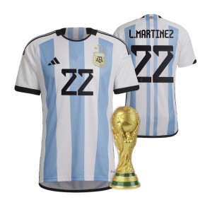 Argentina Lautaro Martinez Home Jersey 2022 World Cup Champions Kit