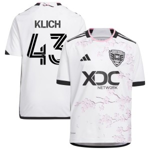 Mateusz Klich D.C. United adidas Youth 2023 The Cherry Blossom Kit Replica Jersey - White