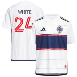 Brian White Vancouver Whitecaps FC adidas Youth 2023 Bloodlines Replica Jersey - White