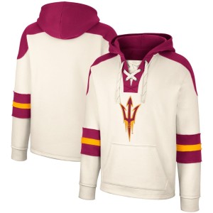 Arizona State Sun Devils Colosseum Lace-Up 4.0 Vintage Pullover Hoodie - Cream