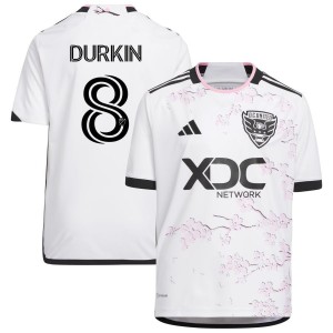 Chris Durkin D.C. United adidas Youth 2023 The Cherry Blossom Kit Replica Jersey - White