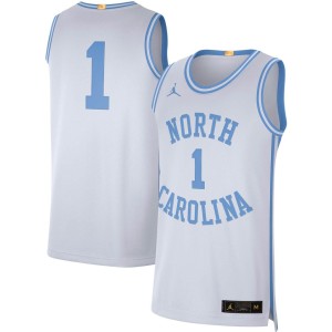 #1 North Carolina Tar Heels Jordan Brand Retro Limited Jersey - White