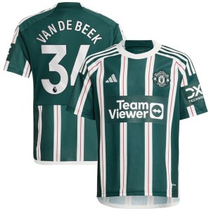 Donny Van De Beek Manchester United adidas Youth 2023/24 Away Replica Player Jersey - Green