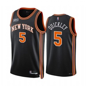 Men's New York Knicks Immanuel Quickley Statement Edition Jersey - Black