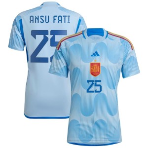 Ansu Fati Spain National Team adidas 2022/23 Away Replica Jersey - Blue