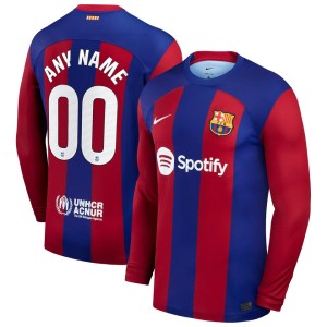 Barcelona Nike 2023 Home Replica Custom Long Sleeve Jersey - Royal