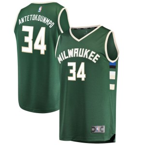 Antetokounmpo Milwaukee Bucks Fanatics Branded Fast Break Replica Player Jersey Green - Icon Edition