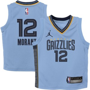 Ja Morant Memphis Grizzlies Jordan Brand Preschool 2022/23 Statement Edition Jersey - Light Blue