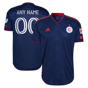 Chicago Fire adidas 2023 Water Tower Kit Authentic Custom Jersey - Blue