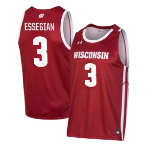 Connor Essegian Wisconsin Badgers Under Armour NIL Men's Basketball Jersey - Red