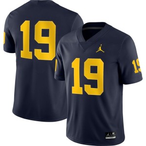 #19 Michigan Wolverines Jordan Brand Game Jersey - Navy