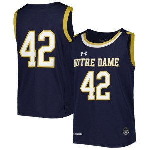 #42 Notre Dame Fighting Irish Under Armour Youth Replica Team Basketball Jersey - Navy
