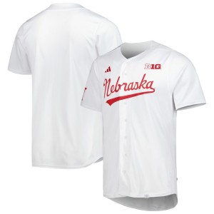 Nebraska Huskers adidas Team Baseball Jersey - White