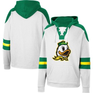 Oregon Ducks Colosseum Lace-Up 4.0 Pullover Hoodie - White