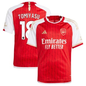 Takehiro Tomiyasu Arsenal adidas Youth 2023/24 Home Replica Jersey - Red