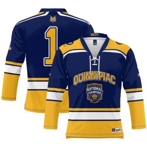 Quinnipiac Bobcats ProSphere Youth 2023 NCAA Men's Ice Hockey National Champions Hockey Jersey - Navy