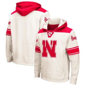 Nebraska Huskers Colosseum 2.0 Lace-Up Pullover Hoodie - Cream