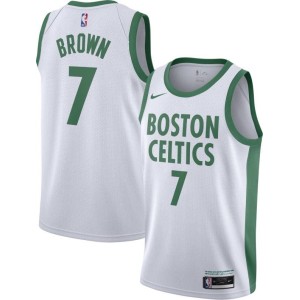 Men's Boston Celtics Jaylen Brown City Jersey White