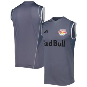 New York Red Bulls adidas 2023 On-Field Sleeveless Training Jersey - Gray