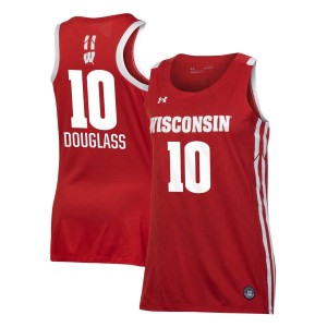 Halle Douglass Wisconsin Badgers Under Armour Women's NIL Women's Basketball Jersey - Red