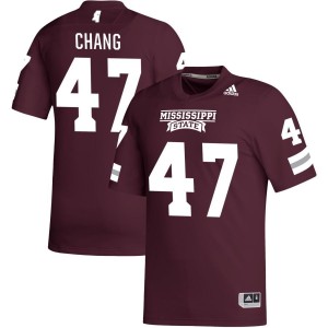 Ethan Chang Mississippi State Bulldogs adidas NIL Replica Football Jersey - Maroon