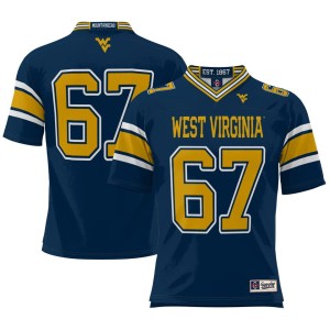 #67 West Virginia Mountaineers ProSphere Youth Football Jersey - Navy