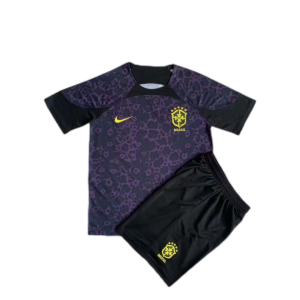 2023 Youth Brazil Anti-Racism x Goalkeeper Black Jersey Kids Kit