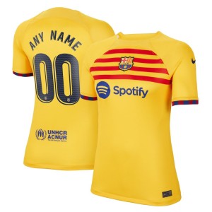 Barcelona Nike Women's 2022/23 Fourth Breathe Stadium Replica Custom Jersey - Yellow
