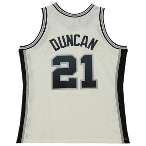 Men's Duncan Tim Mitchell & Ness Spurs Cream Jersey - Off-White