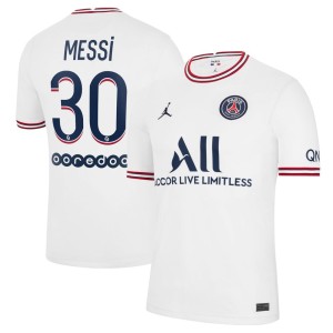 Lionel Messi Paris Saint-Germain Jordan Brand 2021/22 Fourth Replica Jersey - White