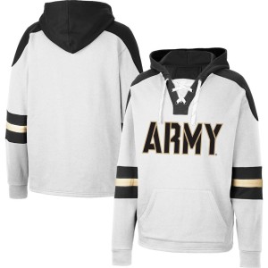 Army Black Knights Colosseum Lace-Up 4.0 Pullover Hoodie - White