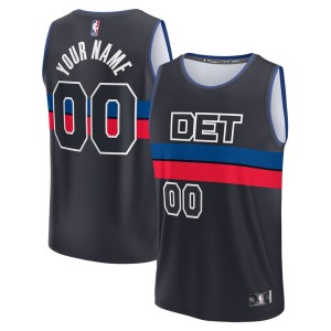 Detroit Pistons Fanatics Branded Youth Fast Break Replica Custom Jersey - Statement Edition - Black