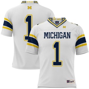 #1 Michigan Wolverines ProSphere Football Jersey - White