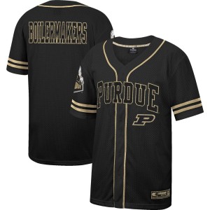 Purdue Boilermakers Colosseum Free Spirited Mesh Button-Up Baseball Jersey - Black