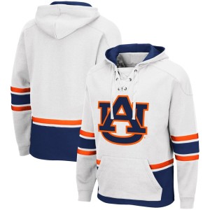 Auburn Tigers Colosseum Lace Up 3.0 Pullover Hoodie - White