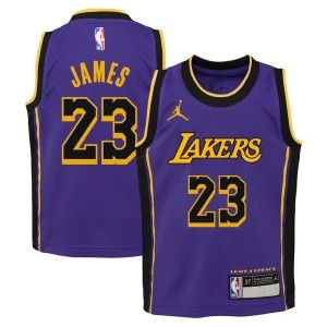 LeBron James Los Angeles Lakers Jordan Brand Preschool 2022/23 Dri-FIT Replica Jersey - Statement Edition - Purple